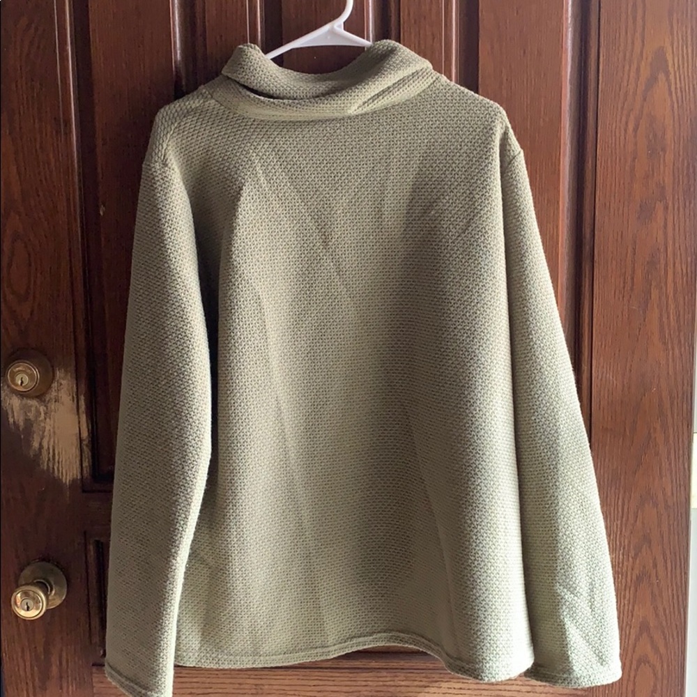 Olive waffle knit cowl neck criss cross sweater 💚 - Picture 5 of 5